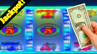 One Line One Dollar and One Credit Combine To Make ONE EPIC JACKPOT HAND PAY [upl. by Lentha579]