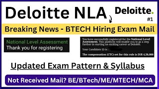 Deloitte NLA 2024 Engineering Hiring Exam Update  System Check Book Slot  BEBTECHMEMTECHMCA [upl. by Airtened]