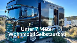 Wohnmobil Selbstausbau Scania LKW unter 7 Meter Komplett autark Gasfrei unterwegs im Kühlcontainer [upl. by Gemina111]