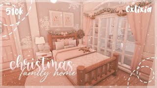 Bloxburg  Blush Christmas 🎀 Roleplay Mansion Interior  House Build  510k [upl. by Nowyt]