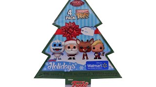 Funko Rudolph the Red Nosed Reindeer Pocket Pop Holiday 4 Pack Walmart Exclusive Unboxing Review [upl. by Abramson895]