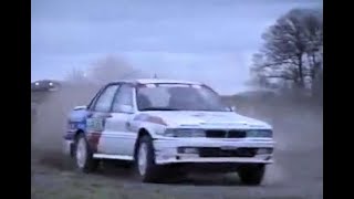 Mitsubishi Ralliart Europe Galant Rally action 1989 [upl. by Theobald]