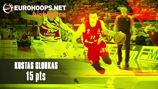 Kostas Sloukas 15 points Highlights vs Bitci Baskonia VitoriaGasteiz [upl. by Nodnahs]