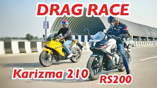 Hero Karizma XMR 210 VS Pulsar RS 200 DRAG RACE 🔥 Aayush ssm [upl. by Nnylg]