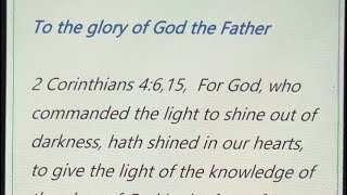 To the glory of God the Father [upl. by Tehr]