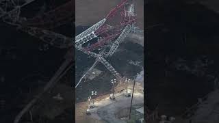 Helicopter crashes into radio tower in Texas [upl. by Rannug]