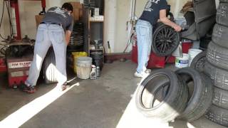 16 STi Stock Dunlop 24540r18 tires removed 25540zr18 Nitto Invos Installed [upl. by Ailahs]