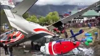 L410 plane crashes into two helicopters In Nepal [upl. by Iaj]