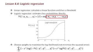 Data Mining with Weka 44 Logistic regression [upl. by Yelhs]