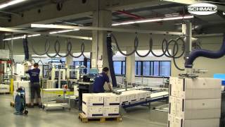 Vacuum Tube Lifter JumboErgo for the Ergonomic Picking of Cardboard Boxes  65 kg  Schmalz [upl. by Muraida]