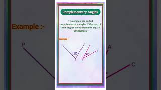 Complementary Angles  What are complementary angles shorts youtubeshorts [upl. by Whiteley]