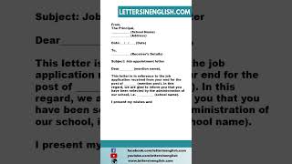 Job Appointment Letter for Teacher [upl. by Wilscam]