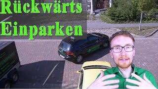 Rückwärts rechts einparken quer  Korrigieren  Parken  Fahrschule [upl. by Zoilla926]