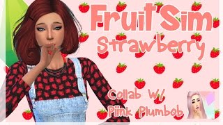 Sims 4 CAS  Fruit Sim  Strawberry  WPiink Plumbob [upl. by Sulohcin574]