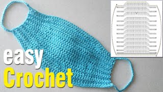 Crochet How to Crochet a Face Mask for beginners Free pattern [upl. by Enovi]