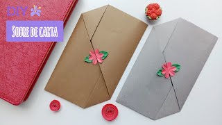 DIY 💗  Como hacer un SOBRE para CARTA  How to make an envelope card  Craft idea 💌 [upl. by Hteazile]