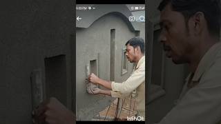 Amazing front elevation design pipe bit plaster procss 🤏🤏🤏video video [upl. by Irelav]