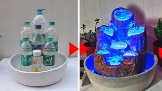 Amazing Water Fountain with Plastic Bottle and Led DIY [upl. by Oivat48]