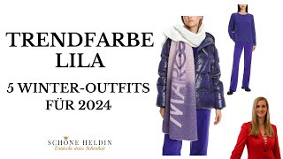 Trendfarbe Lila 5 WinterOutfits für 2024 [upl. by Recnal928]