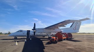 Flycemair Dash 8100 Johannesburg JNB To Margate MGH [upl. by Dnilazor]