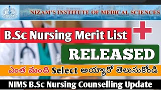 NIMS BSc Nursing Merit List RELEASED  Know more information about this Counseling [upl. by Farika558]