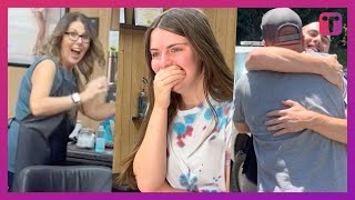 After Nine Years Military Siblings Return Home To Surprise Family Together [upl. by Adnilreb]