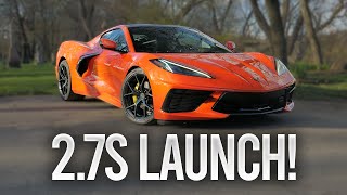 FASTEST NON Z51 Corvette C8 27s 060mph Launch Control [upl. by Eileen]