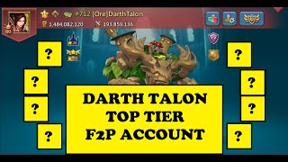 LORDS MOBILE  DARTH TALON  One of the STRONGEST F2P account 690 avg mixed stats [upl. by Netsrejk]