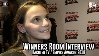 Dafne Keen on stunts and getting her own X23 spin off  Empire Awards 2018 Winners Room Interview [upl. by Ydak]