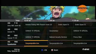 Airtel DTH channel list with channel number [upl. by Nevetse]