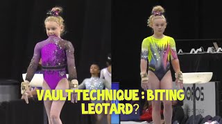 Ella Kate Parker Vault Comparison Cincinnati vs WOGA  US Championships Day 2 [upl. by Andrej920]