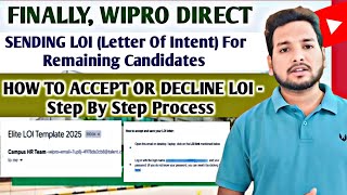 GOOD NEWS WIPRO SENDING LOI MAIL  DIRECT ONBOARDING MAIL  OFFER LETTER JOININGONBOARDING DATE [upl. by Lengel351]