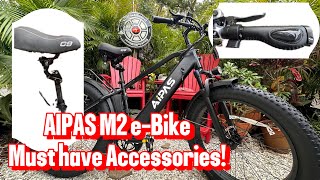 AIPAS  M2  Cruiser Seat Suspension Post Thumb Throttle Stem Extension EBike Installation [upl. by Stimson196]