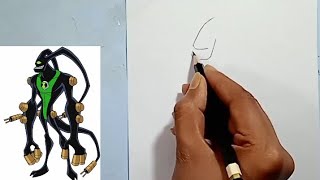 How to draw Feedback  ben10 easy alian drawing [upl. by Thgiwd]