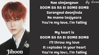 TREASURE  BOMB Lyrics RomEng [upl. by Naves]