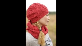 Вязание Спицами  Модели Шапок для Женщин  2019  Knitting Patterns Caps for Women [upl. by Derriey]