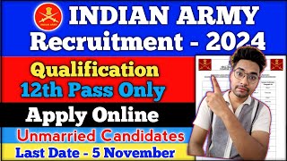 Indian Army TES  53 102 Vacancy 2024Indian Army Technical Entry Scheme 102 Recruitment 2024🔥👍🏻 [upl. by Retluoc373]