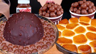 ASMR MALTESERS KITKAT MAGNUM CHOCOLATE ICE CREAM SMORES DIP DESSERT NUTELLA MUKBANG 먹방EATING SOUNDS [upl. by Yehudit]