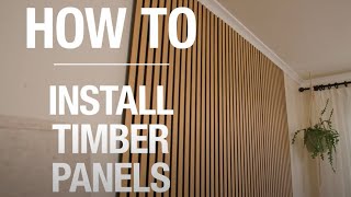 How To Install Timber Wall Panels  Bunnings Warehouse [upl. by Nemzzaj448]