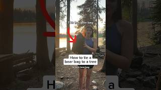 How to tie an Ursack Bear Bag to a tree while camping Made with military grade material [upl. by Hite]