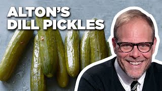 Alton Brown Makes Homemade Dill Pickles  Good Eats  Food Network [upl. by Anyzratak]