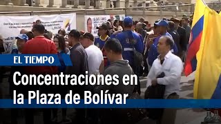 Empezó jornada de manifestaciones en Bogotá  El Tiempo [upl. by Aztilem]