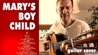 MARYS BOY CHILD guitar cover fingerstyle karaoke  lyrics [upl. by Atekin]