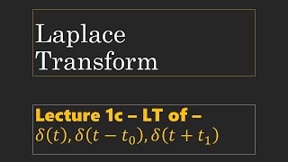 Lecture 1c  Laplace Transform  Examples [upl. by Anierdna]