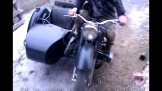 Reconstructed K650 Dnepr MT9 sidecar test drive [upl. by Lanna]