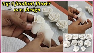 how to make fondant flower  fondant flowers for wedding cakes  fondant flowers  flower cake [upl. by Leuamme]