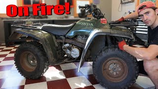 CDI Box Catches Fire On Honda Fourtrax ATV What Went Wrong [upl. by Stoops]