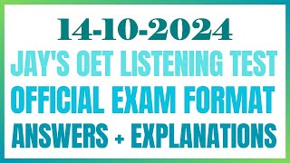 OET LISTENING TEST 14102024 oet oetexam oetnursing oetlisteningtest [upl. by Keller854]