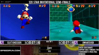 CLG Cheese05 vs Dwhatever  SemiFinal  GSA 120 Star Invitational 2018  Super Mario 64 [upl. by Llenehs649]