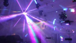 Home Disco Lights synchronized to Music 4 Scanners Moving Heads Lasers DMX controlled [upl. by Asilaj285]